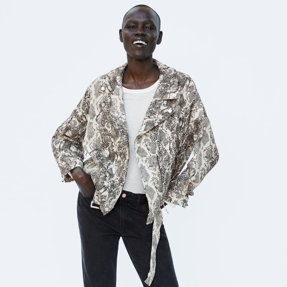 snake print jacket zara